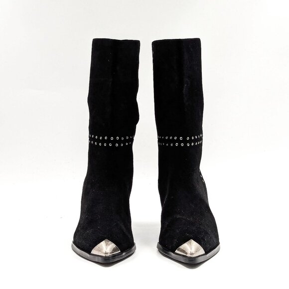 Caverley Women Collie Western Suede metal pointy toe boots size 7US EUR37 NEW - Picture 2 of 10